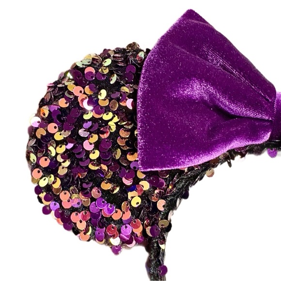 Gorgeous Handmade Disney Inspired Purple Sequin Minnie Ears Headband - MINT